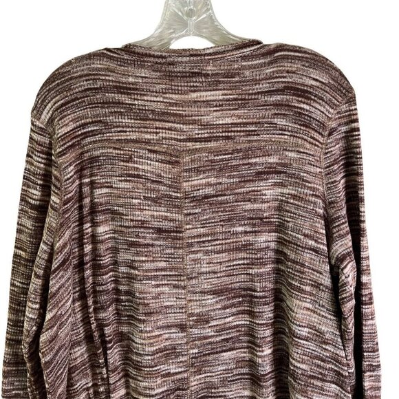 KNOX Rose Women's Sweater Brown & Beige Stripes Long Sleeves Size XXL - Picture 7 of 10